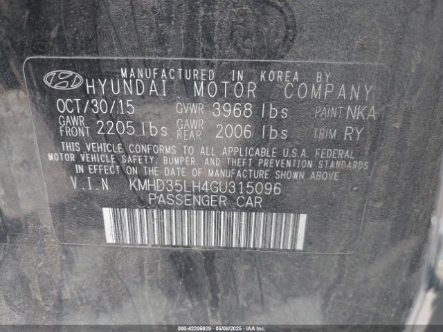 KMHD35LH4GU315096 Hyundai ELANTRA GT