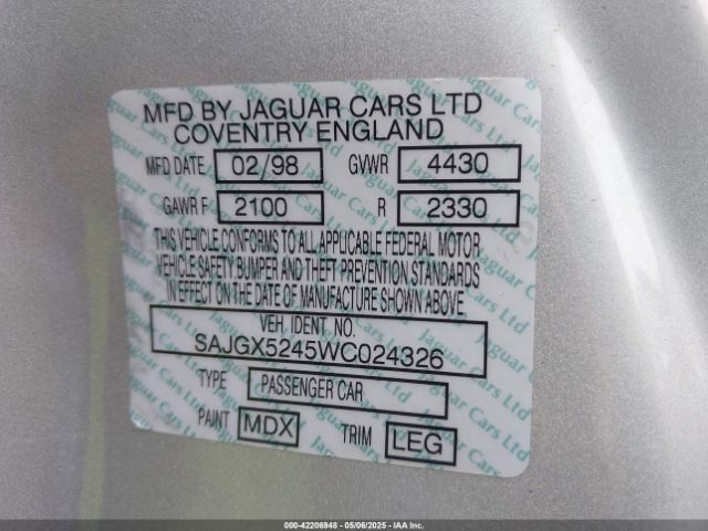 1998 JAGUAR XK8 SAJGX5245WC024326 Photo 8
