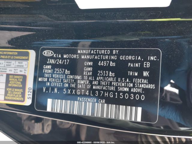 5XXGT4L37HG150300 KIA Optima Lx