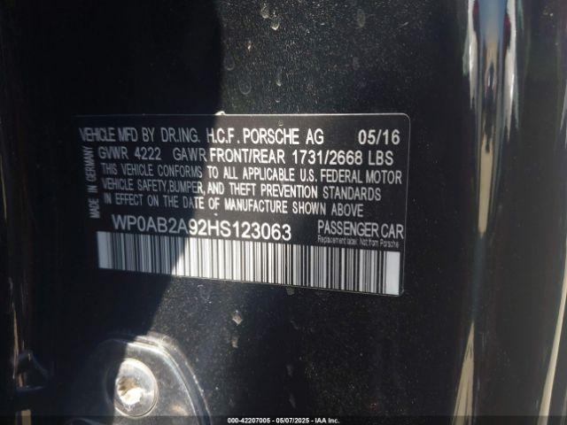 2017 PORSCHE 911 WP0AB2A92HS123063 Photo 8