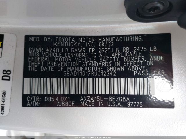 58AD11D17RU012342 Lexus ES 250