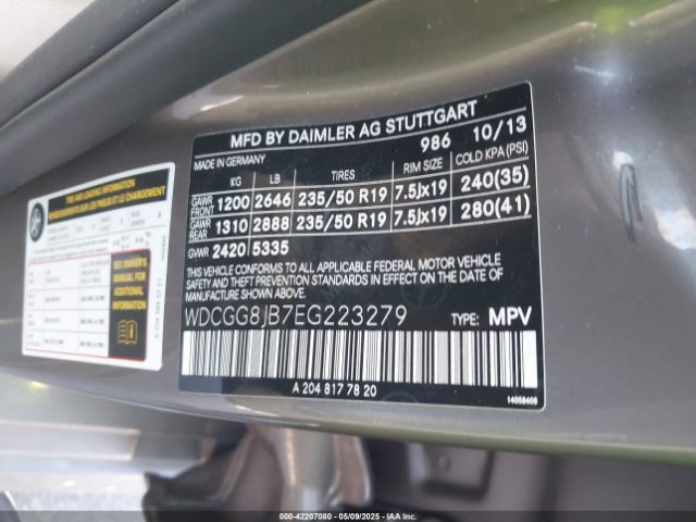 WDCGG8JB7EG223279 Mercedes-Benz Glk 350 4matic