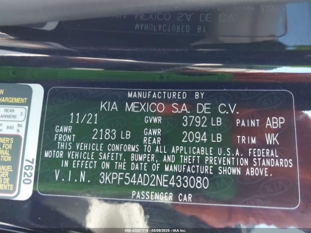 2022 KIA FORTE 3KPF54AD2NE433080 Photo 8