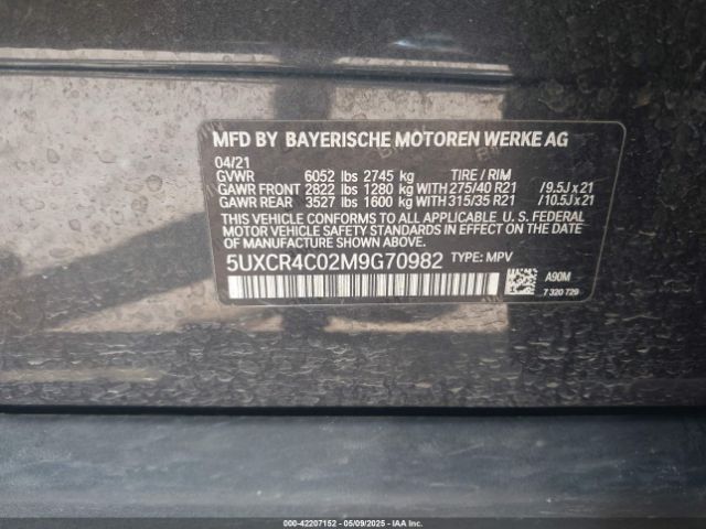 2021 BMW X5 5UXCR4C02M9G70982 Photo 8
