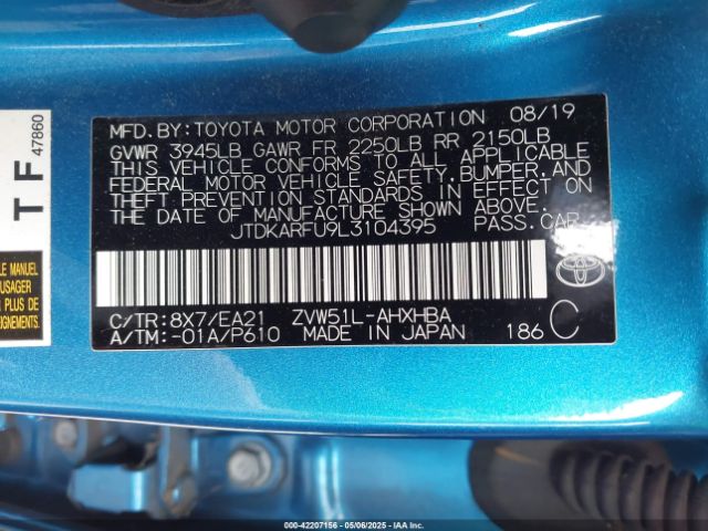 JTDKARFU9L3104395 Toyota Prius Limited