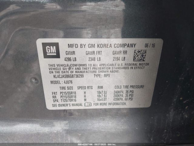 KL4CJASB6GB736299 Buick Encore