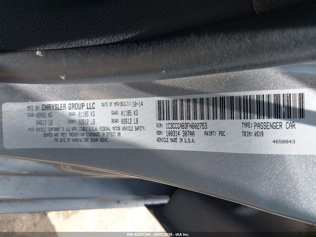 1C3CCCAB3FN602753 Chrysler 200 Limited