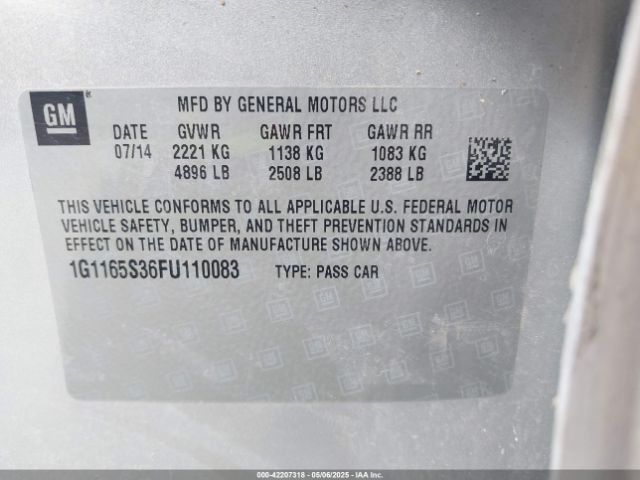 1G1165S36FU110083 Chevrolet IMPALA 2LZ