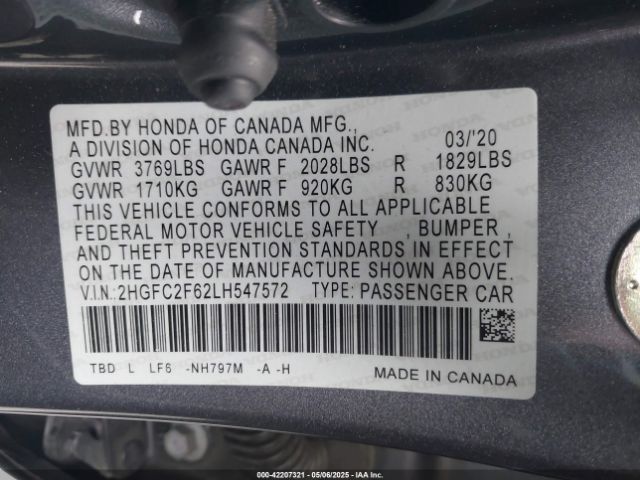 2HGFC2F62LH547572 Honda Civic Lx