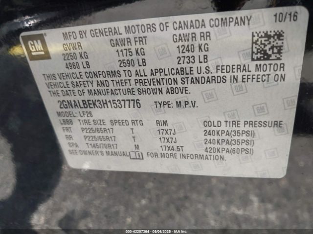 2GNALBEK3H1537776 Chevrolet EQUINOX LS