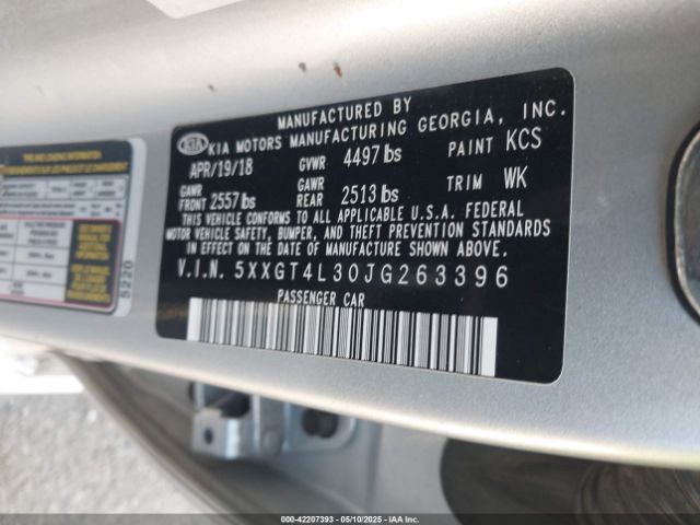 5XXGT4L30JG263396 KIA Optima Lx