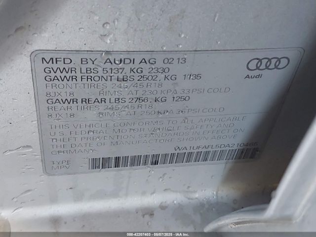 2013 AUDI ALLROAD WA1UFAFL5DA210465 Photo 8