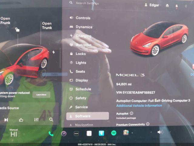 2022 TESLA MODEL 3 5YJ3E1EA8NF188927 Photo 6