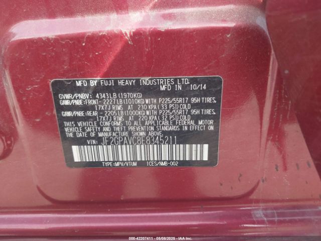 JF2GPAVC8E8345211 Subaru Xv Crosstrek 2.0i Premium