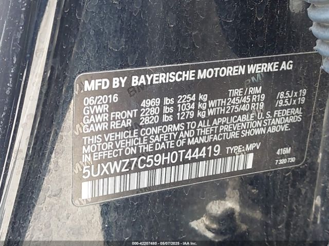 5UXWZ7C59H0T44419 BMW X3 Sdrive28i
