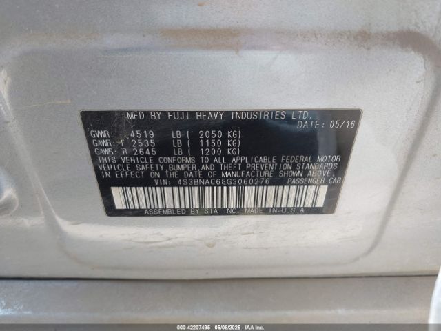 2016 SUBARU LEGACY 4S3BNAC68G3060276 Photo 8