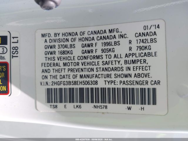2HGFG3B58EH506308 Honda Civic Lx