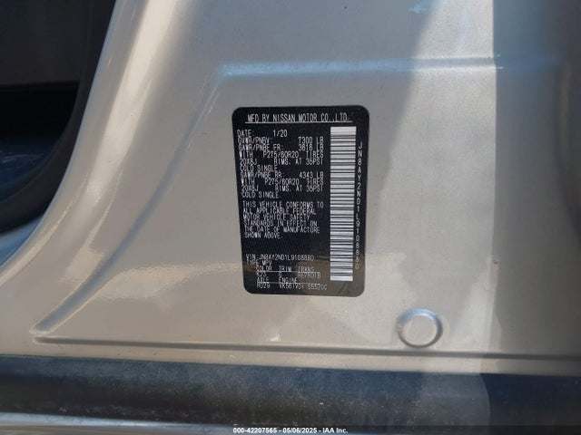 JN8AY2ND1L9108880 Nissan Armada Sl 2wd