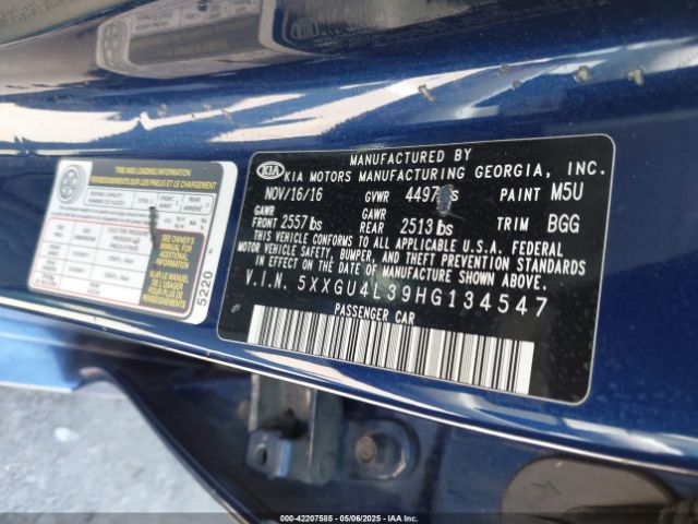 5XXGU4L39HG134547 KIA OPTIMA EX