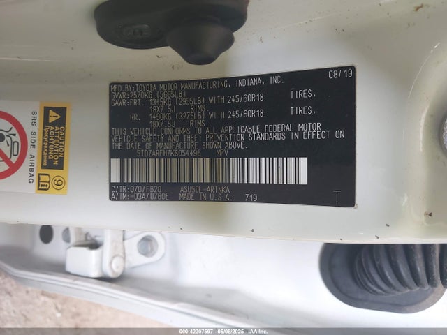 5TDZARFH7KS054496 Toyota 1ar-fe