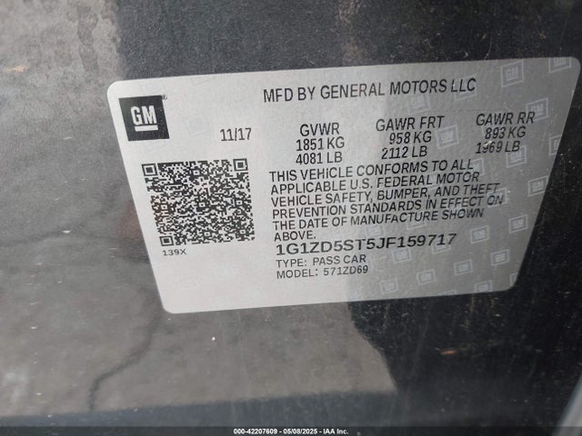 1G1ZD5ST5JF159717 Chevrolet MALIBU LT