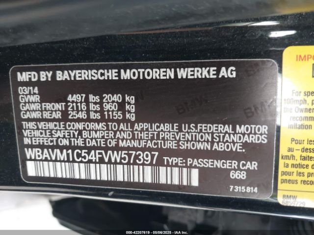 WBAVM1C54FVW57397 BMW X1 Sdrive28i