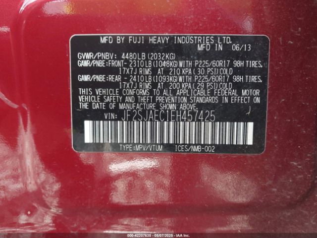 JF2SJAEC1EH457425 Subaru Forester 2.5i Premium
