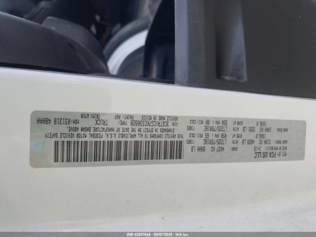 3C6TRVCG7KE530928 RAM Promaster 2500 High Roof 136 Wb