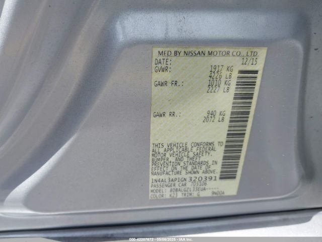 1N4AL3AP1GN320391 Nissan Altima 2.5 S