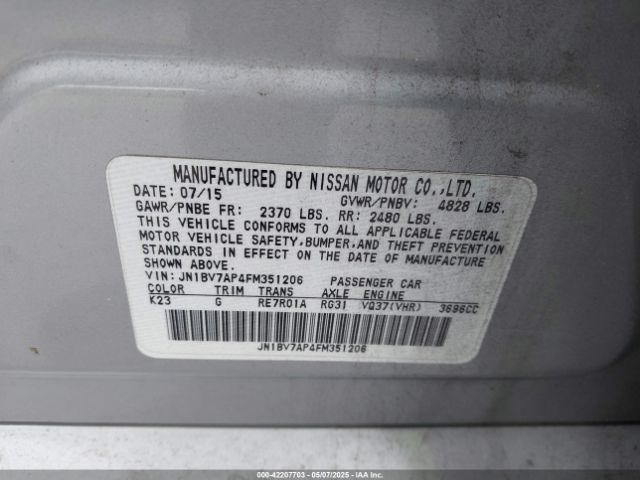 JN1BV7AP4FM351206 Infiniti Q50 SPORT