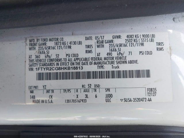 1FTYR2CG8HKB18813 Ford Transit-250