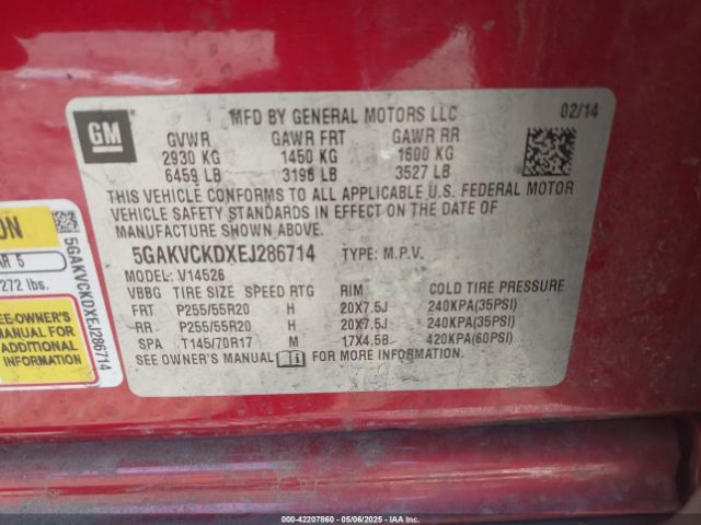 5GAKVCKDXEJ286714 Buick Enclave Premium
