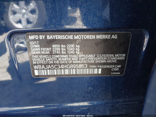 WBAJA5C34HG895853 BMW 530I
