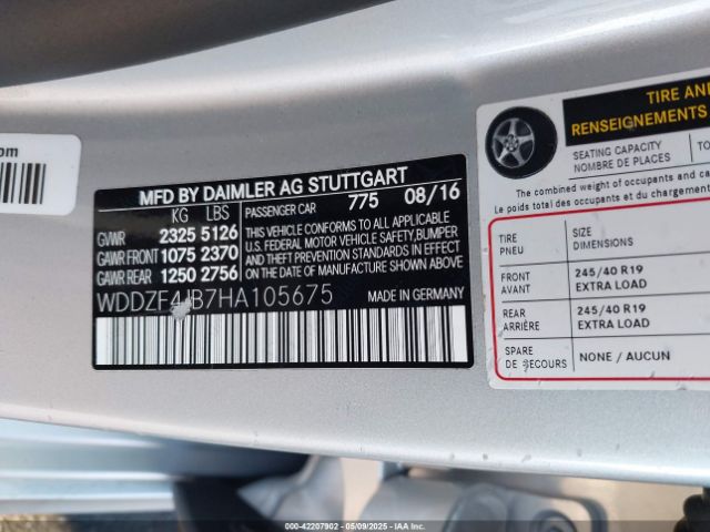 WDDZF4JB7HA105675 Mercedes-Benz E 300