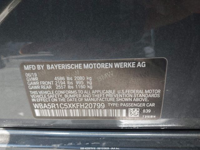 WBA5R1C5XKFH20799 BMW 330I