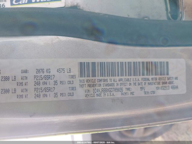 1C4NJRBBXGD709026 Jeep Patriot Sport Se