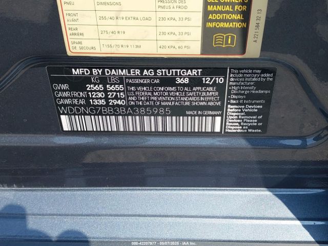 2011 MERCEDES-BENZ S 550 WDDNG7BB3BA385985 Photo 8