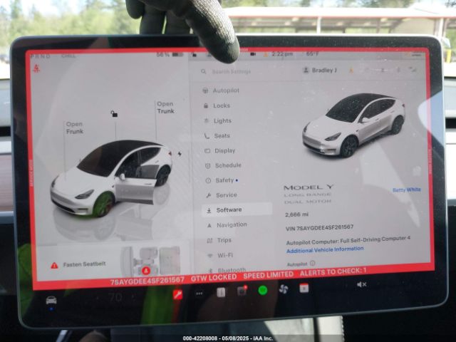 7SAYGDEE4SF261567 Tesla Model Y Long Range Dual Motor All-wheel Drive