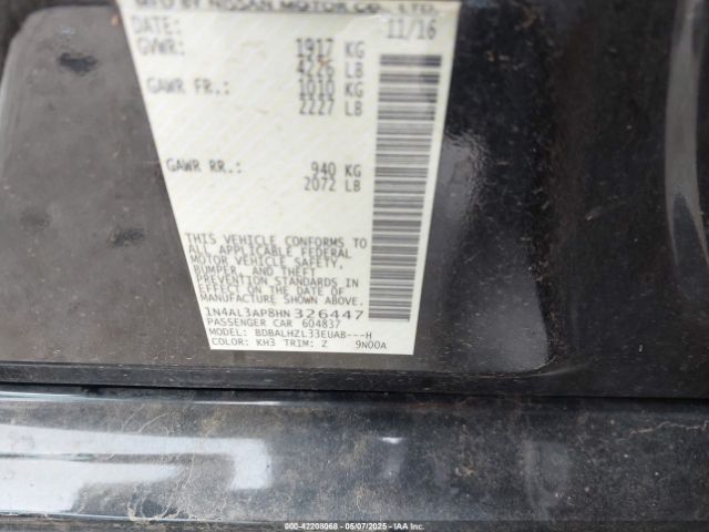1N4AL3AP8HN326447 Nissan Altima 2.5 Sr