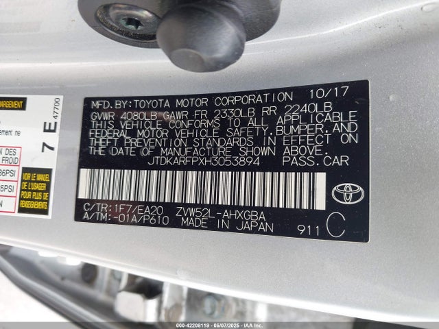 JTDKARFPXH3053894 Toyota Prius Prime Premium