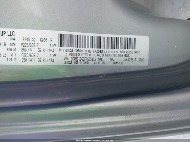Chrysler 2015 2015 2C4RC1BG3FR655153 Image 9