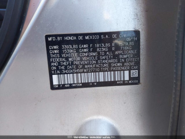3HGGK5H58FM727710 Honda FIT LX