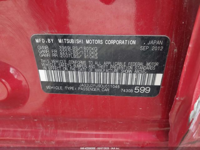2013 MITSUBISHI LANCER JA32U2FU9DU011045 Photo 8