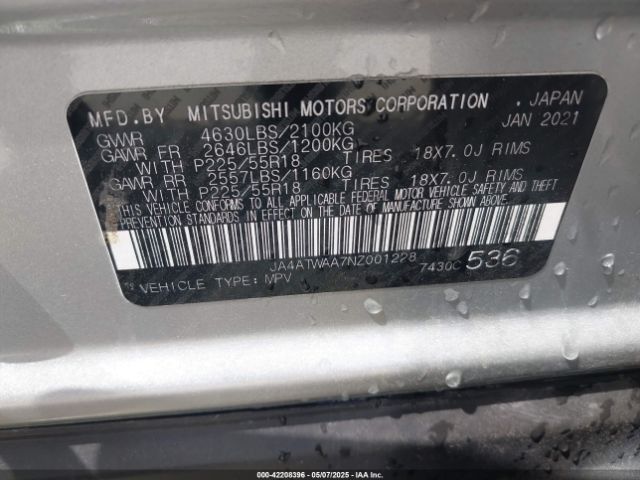 2022 MITSUBISHI ECLIPSE CROSS JA4ATWAA7NZ001228 Photo 8