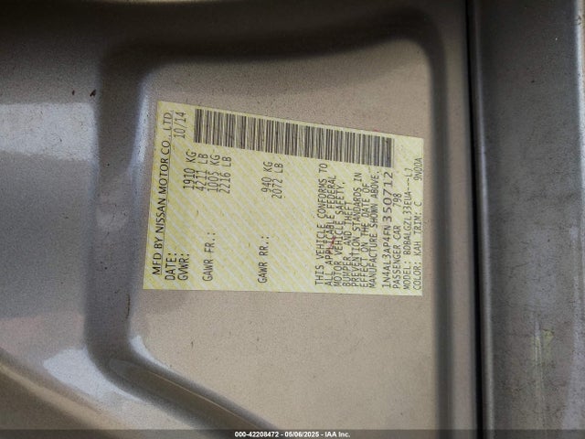 1N4AL3AP4FN350712 Nissan Altima 2.5 S