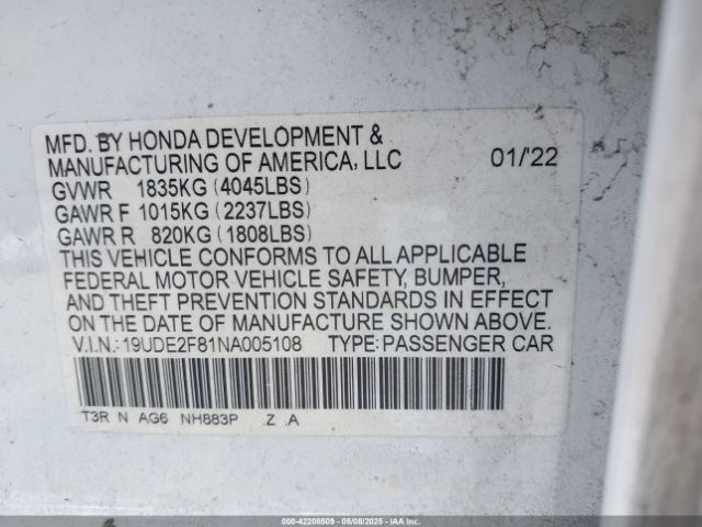 2022 ACURA ILX 19UDE2F81NA005108 Photo 8