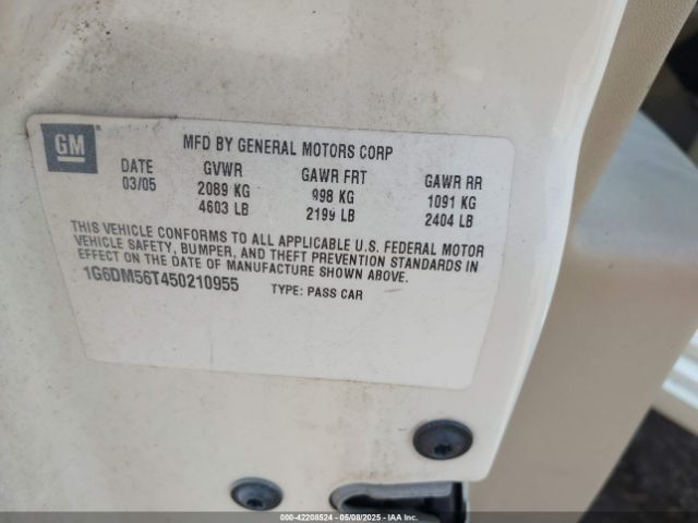 2005 CADILLAC CTS 1G6DM56T450210955 Photo 8