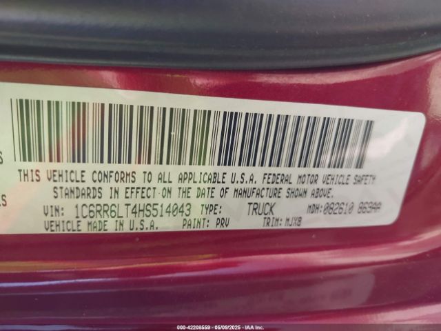 1C6RR6LT4HS514043 RAM 1500 Lone Star  4x2 5'7 Box