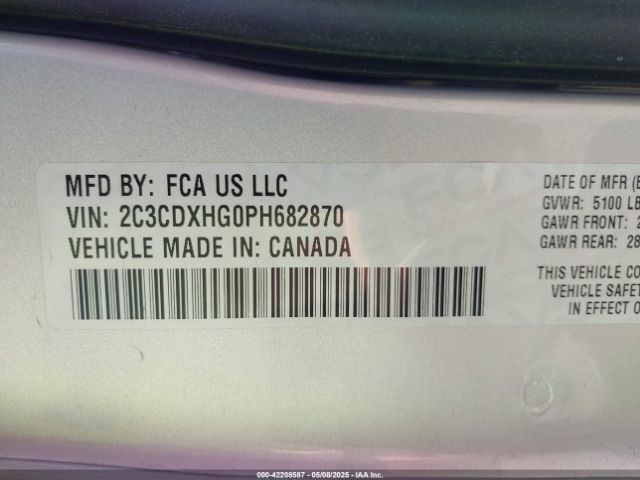 2C3CDXHG0PH682870 Dodge CHARGER GT