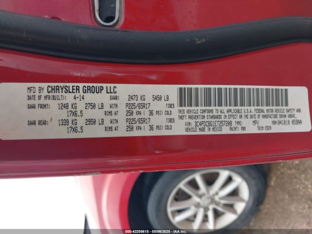 3C4PDCBG1ET257208 Dodge Journey Sxt